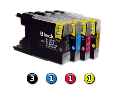 6 Pack Combo Compatible Brother LC73 (3BK/1C/1M/1Y) ink cartridges